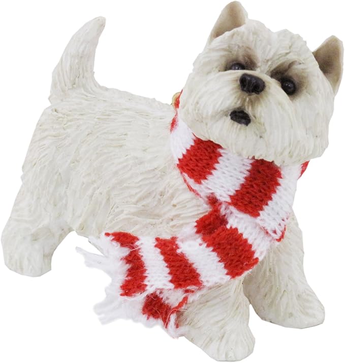 Sandicast Christmas Ornament - West Highland White Terrier with Scarf