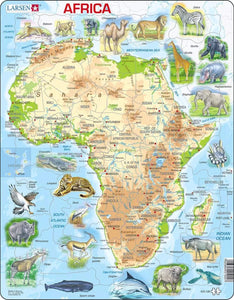 Larson Africa Map with Animals 63pc Jigsaw Puzzle