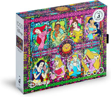 Load image into Gallery viewer, Silver Disney Stained Glass Princess 1000pc Puzzle