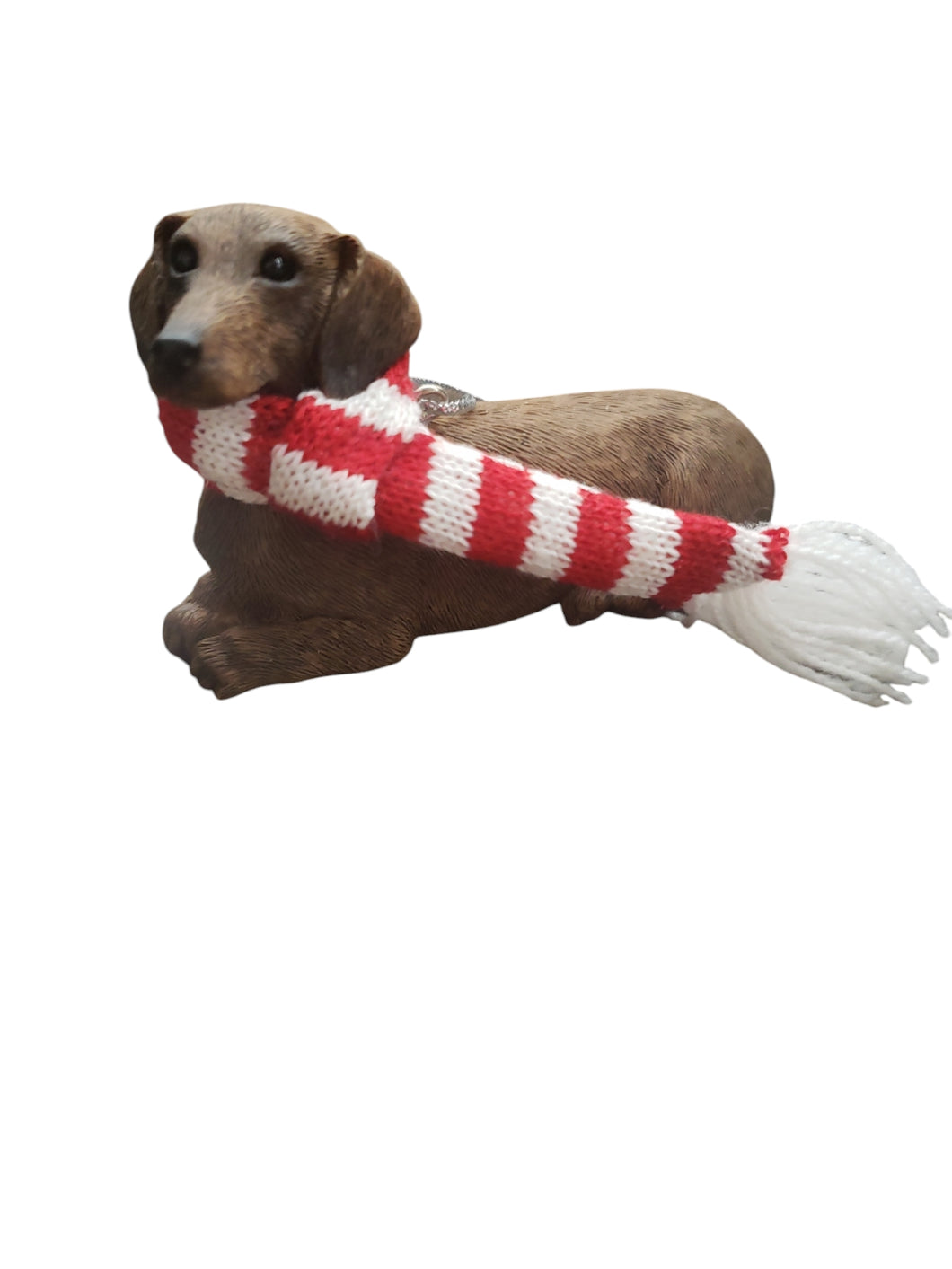 Sandicast Christmas Ornament- Red Dachshund with Scarf