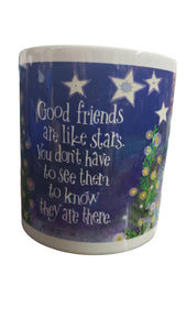 Leanin Tree Good Friends Like Stars Christmas Mug #56388