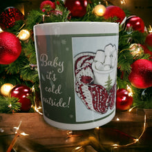 Load image into Gallery viewer, Leanin Tree Baby Its Cold Ceramic Christmas Mug #56439