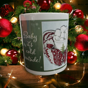 Leanin Tree Baby Its Cold Ceramic Christmas Mug #56439