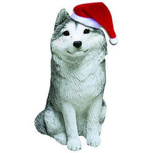 Load image into Gallery viewer, Sandicast Christmas Ornament - Siberian Husky in Santa Hat