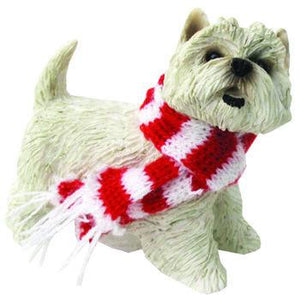 Sandicast Christmas Ornament - West Highland White Terrier with Scarf