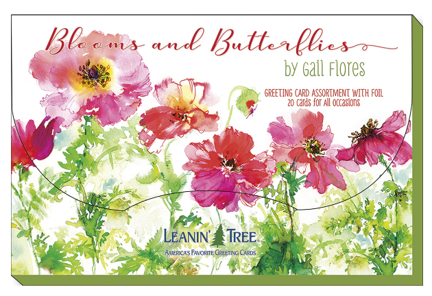 Leanin Tree Blooms and Butterflies by Gail Flores Greeting Card Assortment #90822