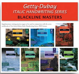 Getty Dubay Italic Handwriting Series Blackline Masters CD