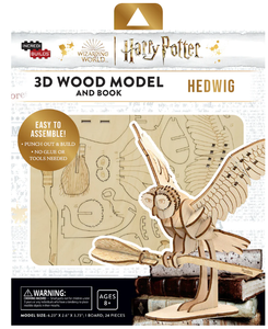 IncrediBuilds Harry Potter 3D Wood Model and Book- Hedwig