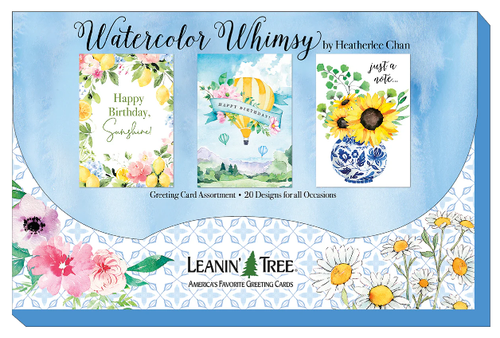 Leanin Tree Watercolor Whimsy by Heatherlee Chan Greeting Card Assortment #90823