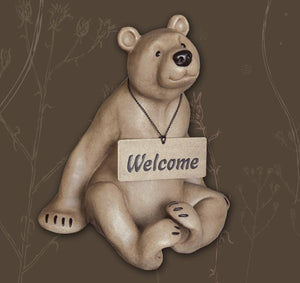 Bernie Bear Welcome Resin Statuary