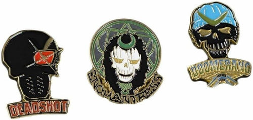 QMx Suicide Squad Lapel Deadshot, Enchantress and Captain Boomerang Pin Set 1