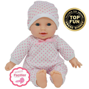 The New York Doll Collection - The New York Doll Collection 11" Doll Polka Dots W/ Pacifier