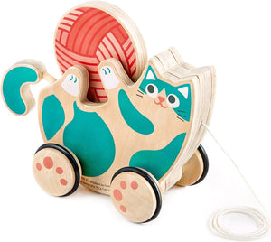 Hape Roll & Rattle Kitten Pull Toy