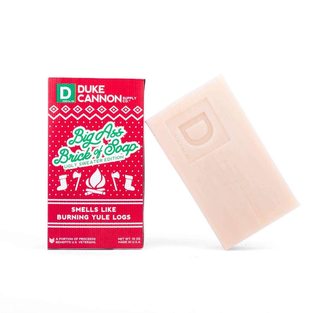 Duke Cannon - Big Ass Brick of Soap Ugly Sweater Edition -Burning Yule Log