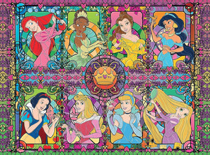 Silver Disney Stained Glass Princess 1000pc Puzzle