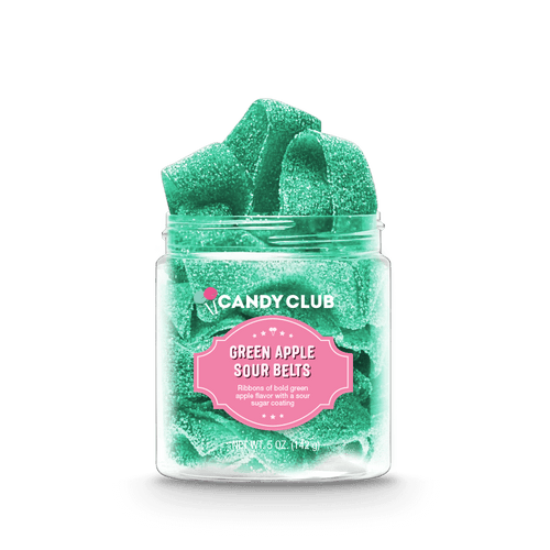 Green Apple Sour Belts Candy Small Jar