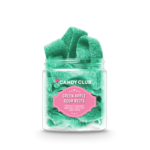 Green Apple Sour Belts Candy Small Jar