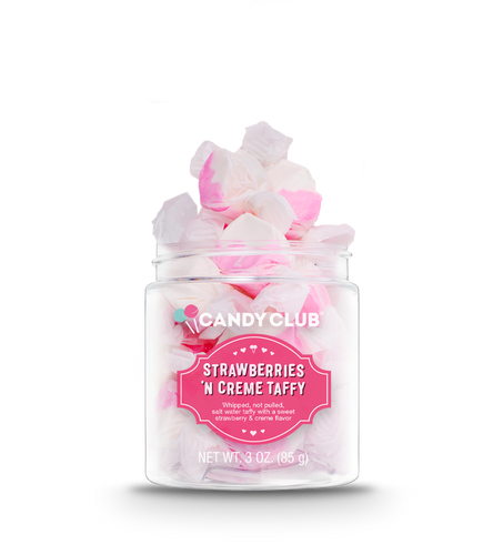 Strawberries and Creme Taffy Candy Small Jar