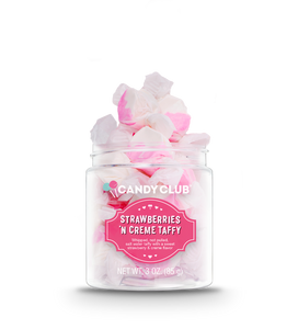 Strawberries and Creme Taffy Candy Small Jar