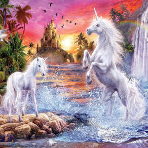 Ceaco Unicorn Glitter Waterfall Sunset (100 Piece)