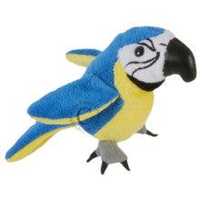 Load image into Gallery viewer, The Puppet Company Blue &amp; Gold Macaw Finger Puppet