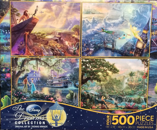 Ceaco 500 Piece Thomas Kinkade Disney Dreams Collection 4 in 1 Puzzle