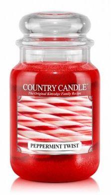 23oz Country Classics Large Jar Kringle Candle: Peppermint Twist