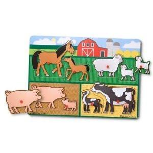 Melissa & Doug Farm Animals Peg Puzzle