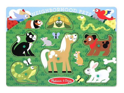 Melissa & Doug Neighborhood Pets Peg Puzzle