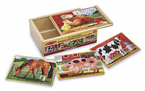 Farm Animals Puzzles in a Box