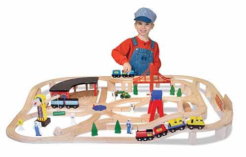 Melissa & Doug Wooden Railway Set