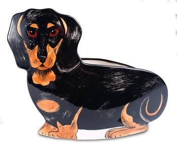 Macy Dachshund Dog Planter Vase 9.5