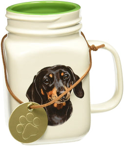 Dachsund Mason Jar Mug, 21 oz