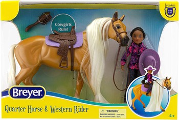 Breyer Horses Freedom Series Horse and Western Rider Set-Charm& Gabi #61146